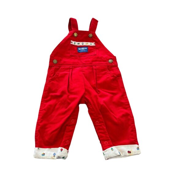 Vintage OshKosh B’Gosh Trains Vestbak Overalls Outfit Size 6-9M - Picture 2 of 13